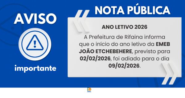 NOTA PÚBLICA - ADIAMENTO DAS AULAS NA EMEB JOÃO ETCHEBEHERE