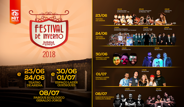 CONFIRA A PROGRAMAÇÃO DO FESTIVAL DE INVERNO DE RIFAINA, EDIÇÃO 2018
