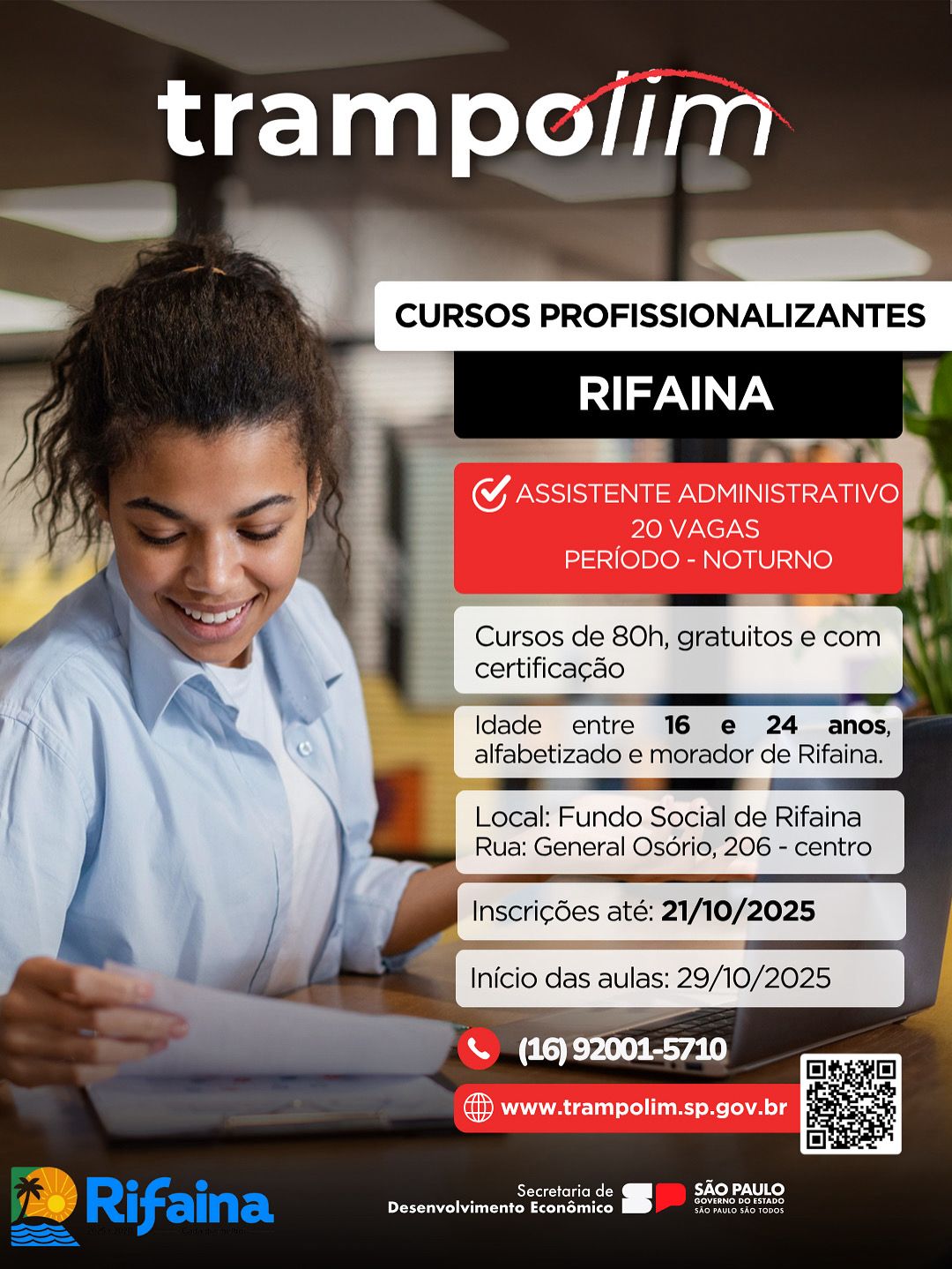 Prefeitura de Rifaina oferece curso gratuito para Assistente Administrativo